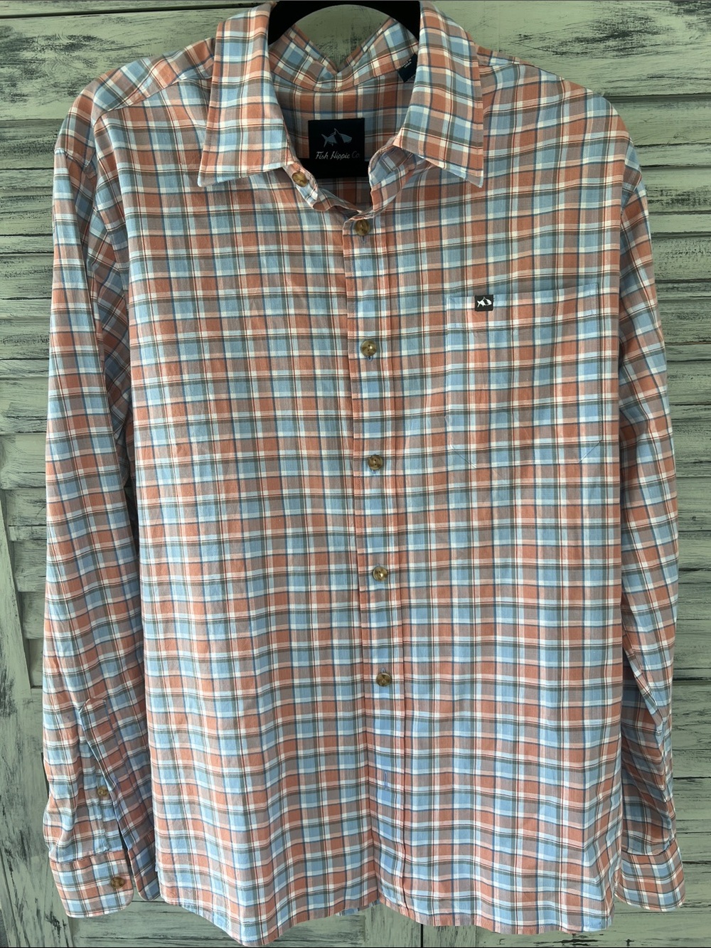 Fish Hippie Rumfront Collection Plaid Button-Down Shirt Size L